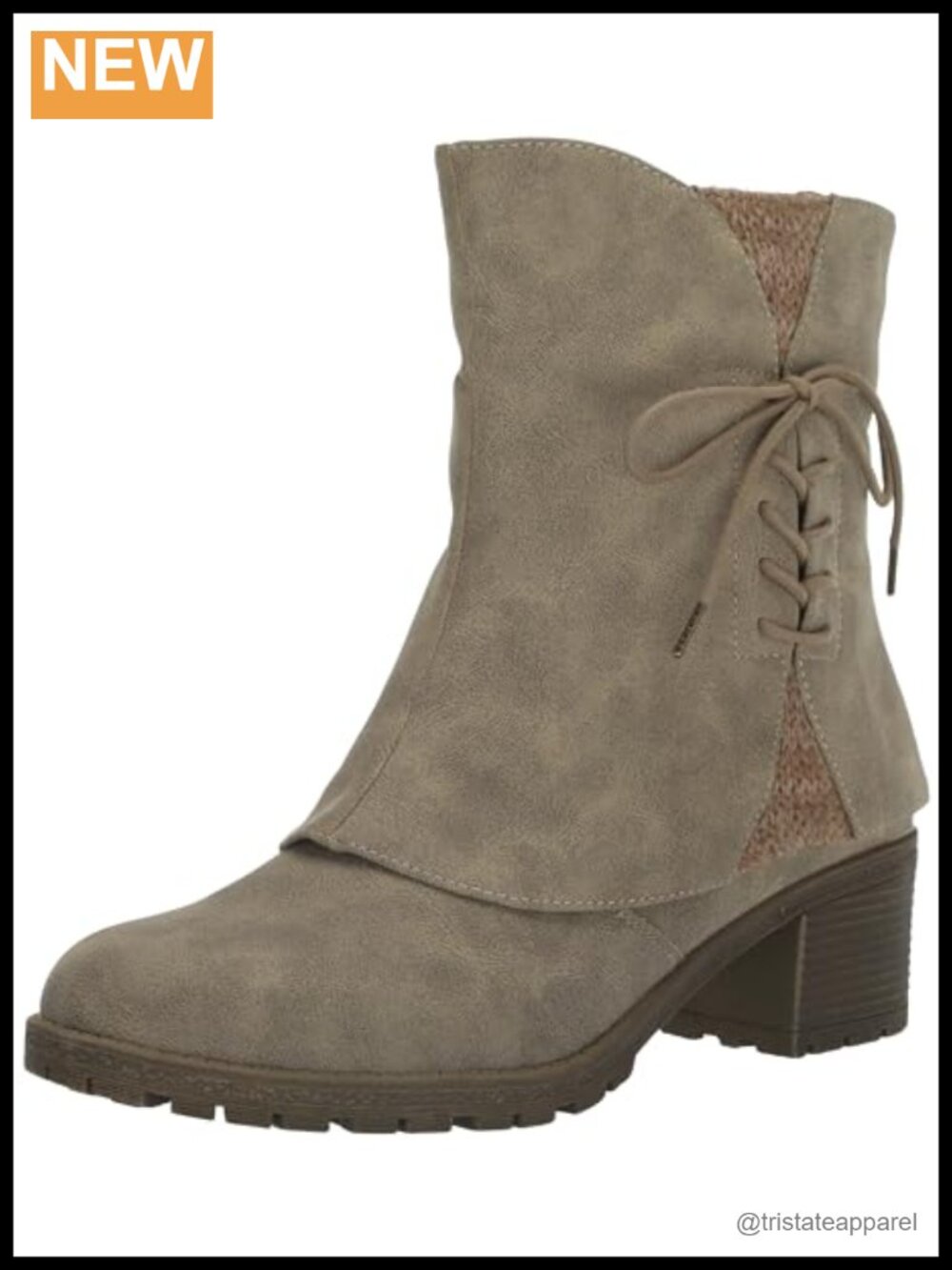 Muk Luks Women's Mid-Calf Fashion Boots Leather Zipper Block Heel Casual Fall